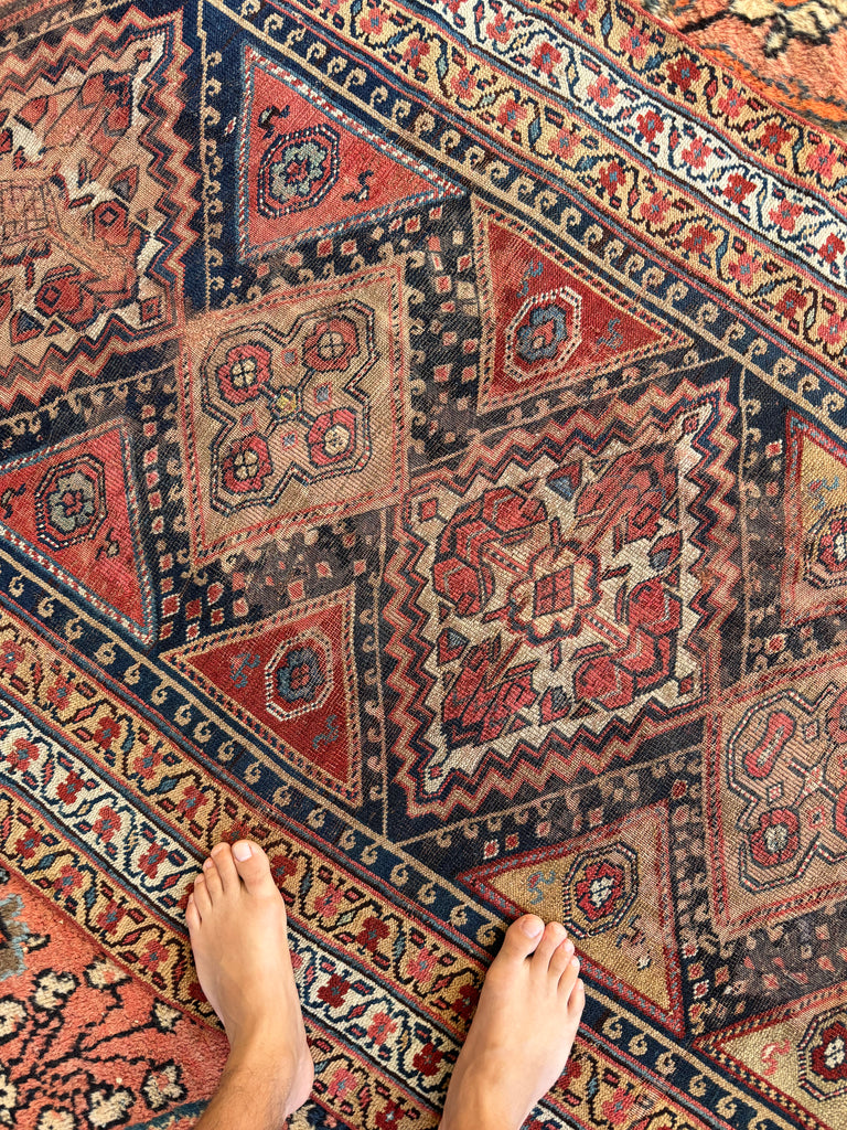 INFINITELY LONG Gorgeous Antique Tribal Textile Runner | Ancient Southwest Persian, Rustic & Rare | ~ 3.9 x 24