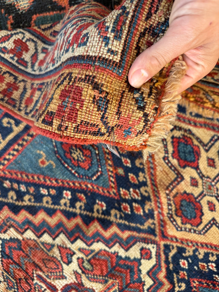 INFINITELY LONG Gorgeous Antique Tribal Textile Runner | Ancient Southwest Persian, Rustic & Rare | ~ 3.9 x 24