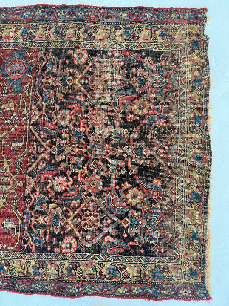 COLLECTOR'S Antique Persian Halvai Bidjar SAMPLER or "WAGIREH" | Rug for Visionaries, Innovators, and Sales Machines | 3.8 x 4.5