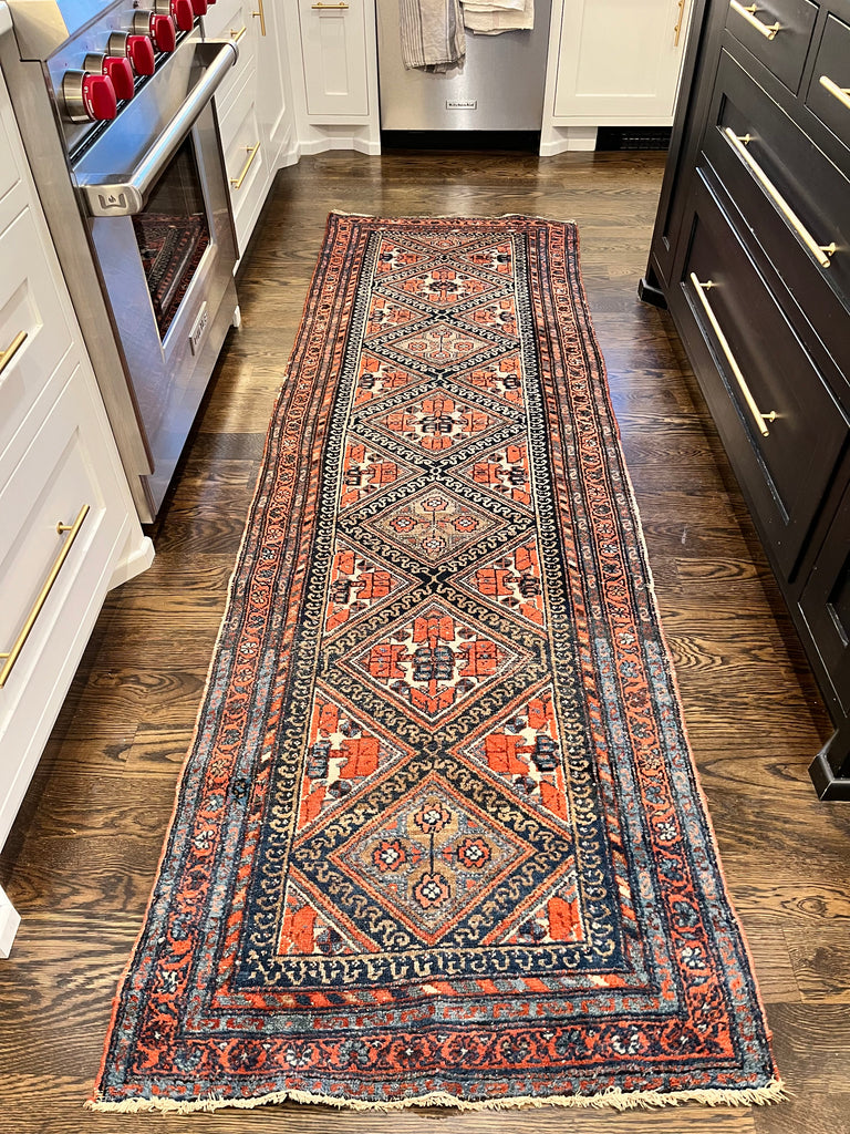 SOLD | LOVELY Vintage Persian Tribal Runner | Camel, Rust, Blues and More | ~ 2.8 x 9.6