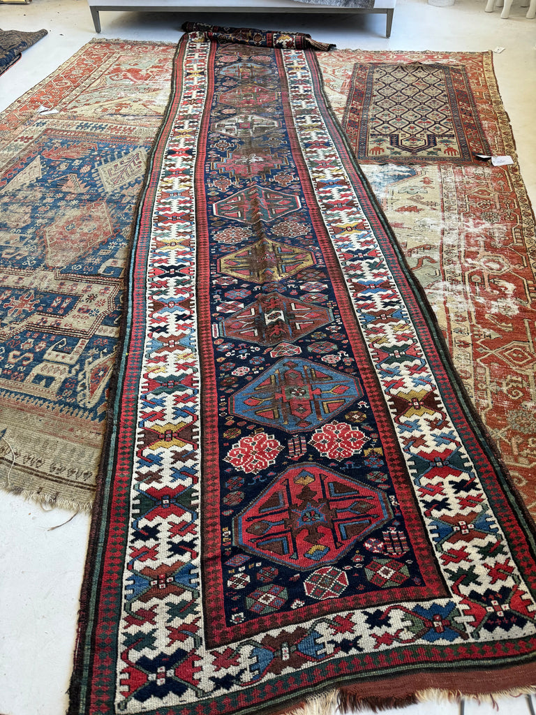 Coming Soon... DOPAMINE FILLED RUNNER with Every Color | Long Antique NW Tribal Runner | ~ 3.9 x 18.6