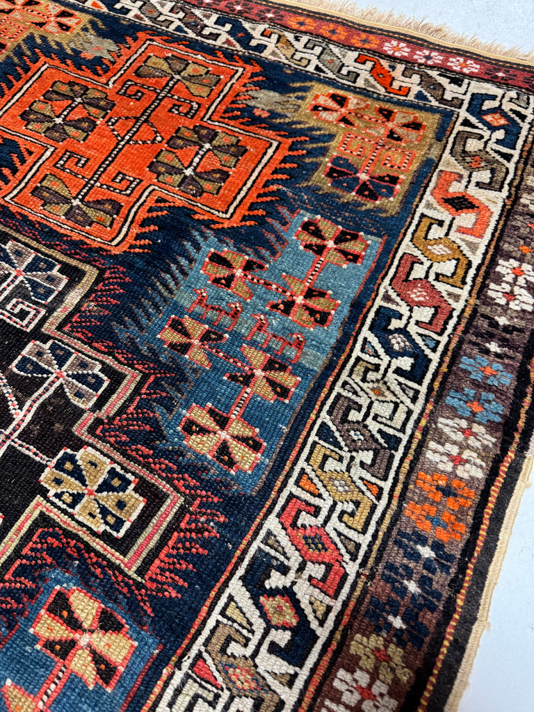 DYNAMITE Fine Antique Caucasian Tribal Rug | Infinitely Gorgeous Interlocking Medallion Motifs | ~ 3 x 5