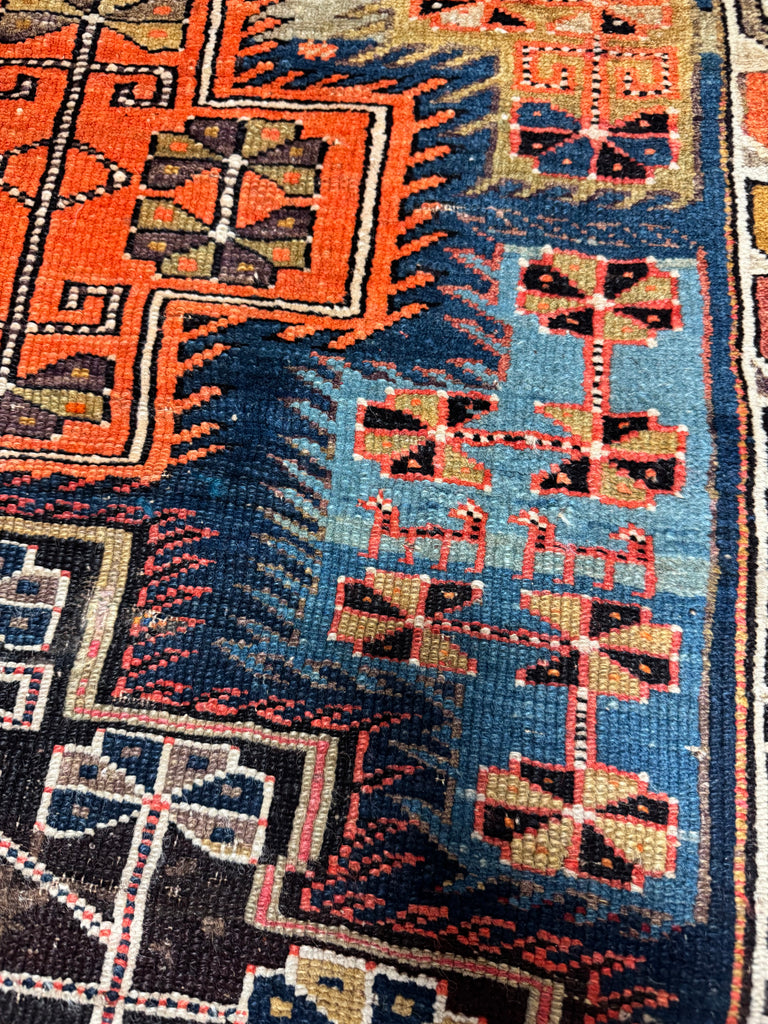 DYNAMITE Fine Antique Caucasian Tribal Rug | Infinitely Gorgeous Interlocking Medallion Motifs | ~ 3 x 5