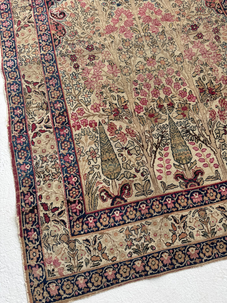 HEAVENLY Antique Kerman Tree of Life with 3 Cypress Trees | 3 Kids? This is your Rug!! |