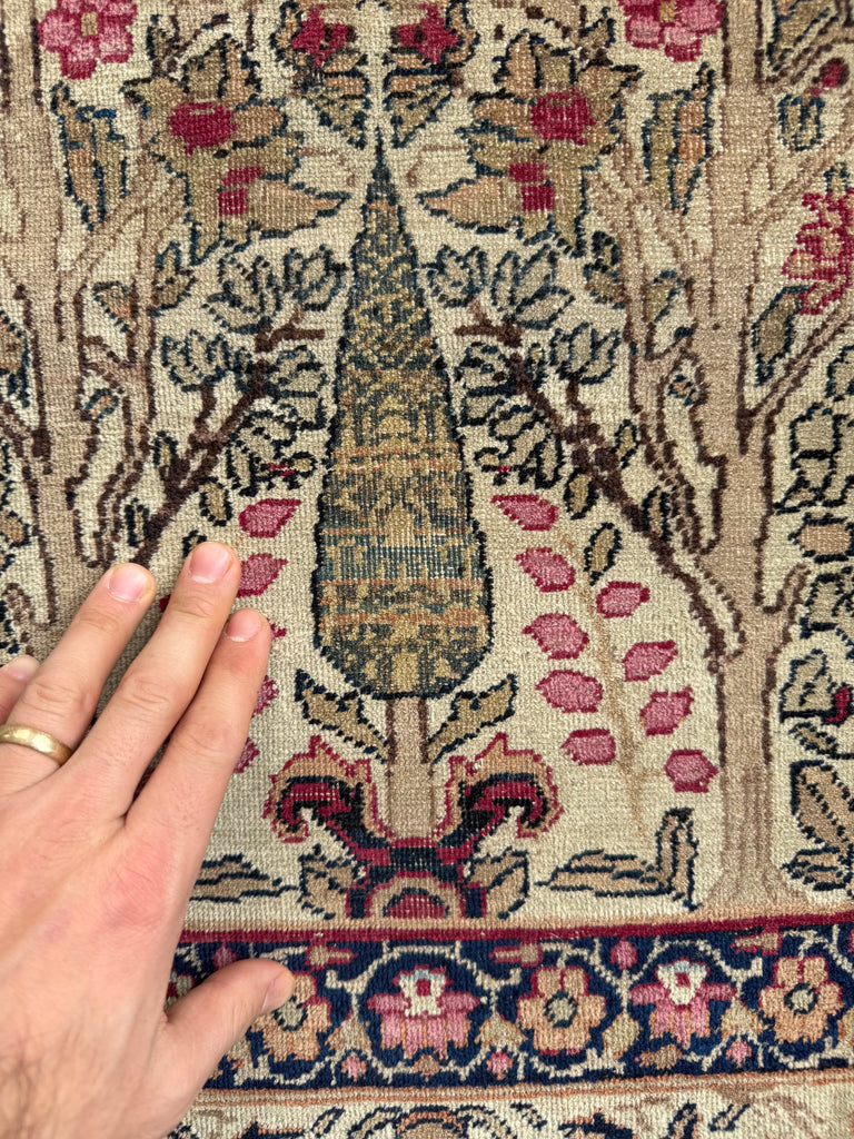 HEAVENLY Antique Kerman Tree of Life with 3 Cypress Trees | 3 Kids? This is your Rug!! |