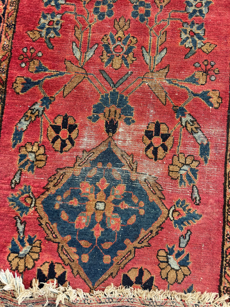 SIMPLY BEAUTIFUL Fine Antique Lilihan Sarouk Runner | Open Artistic Design in Rare Narrow Size | 2.8 x 9.7