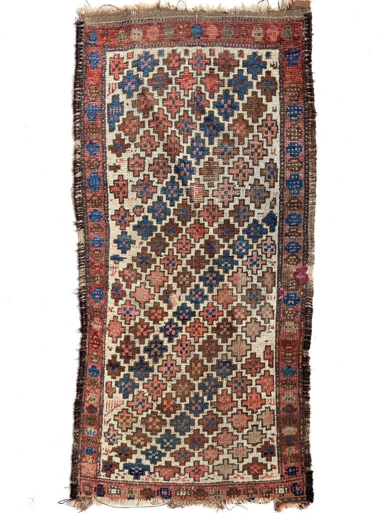 CUTIE PATOOTIE Antique Baluch Throw Rug | Charming Spontaneous Rug / Runner |