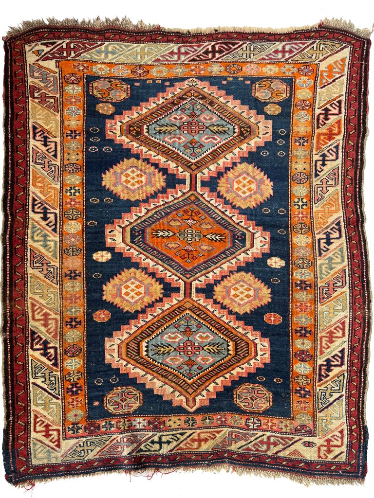 SUPER Fine INDIGO CHILD | Moody and Collectable Gorgeous Caucasian Rug | 3.10 x 4.9