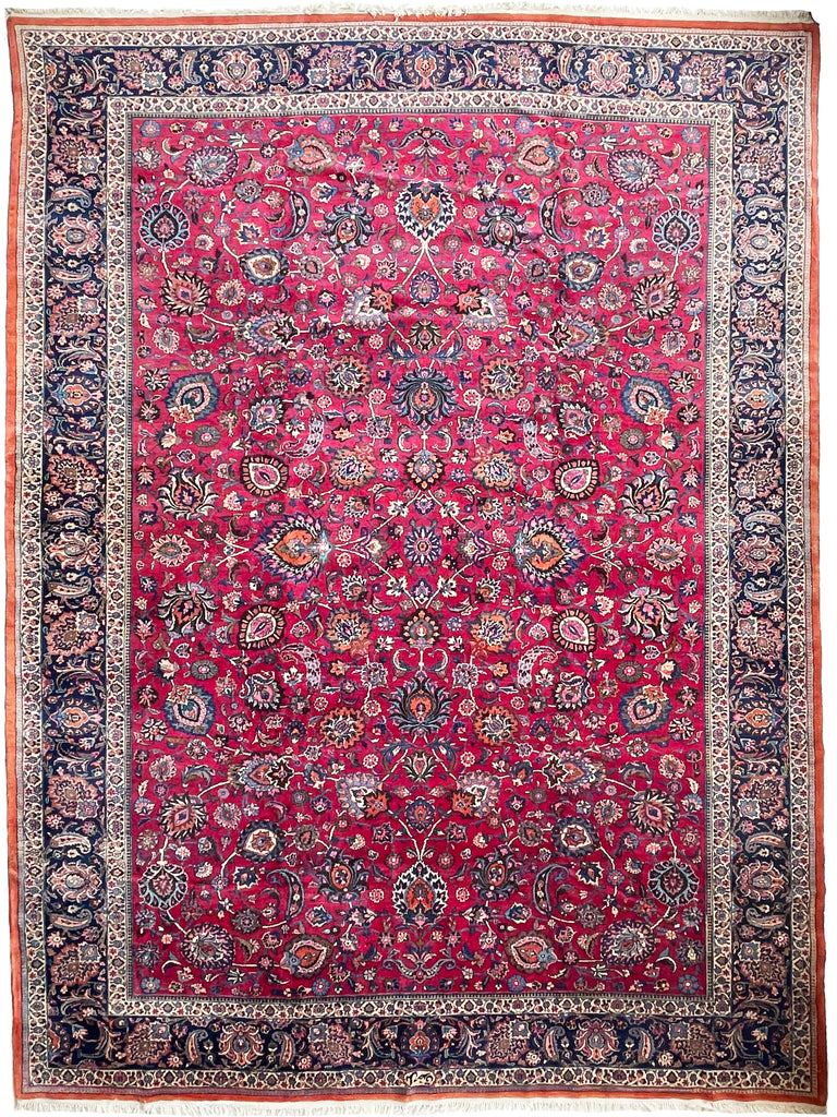 MONUMENTAL Palace Size Vintage Persian Mashad in MINT Condition & Signed | Dozens of Colors | 11.7 x 16