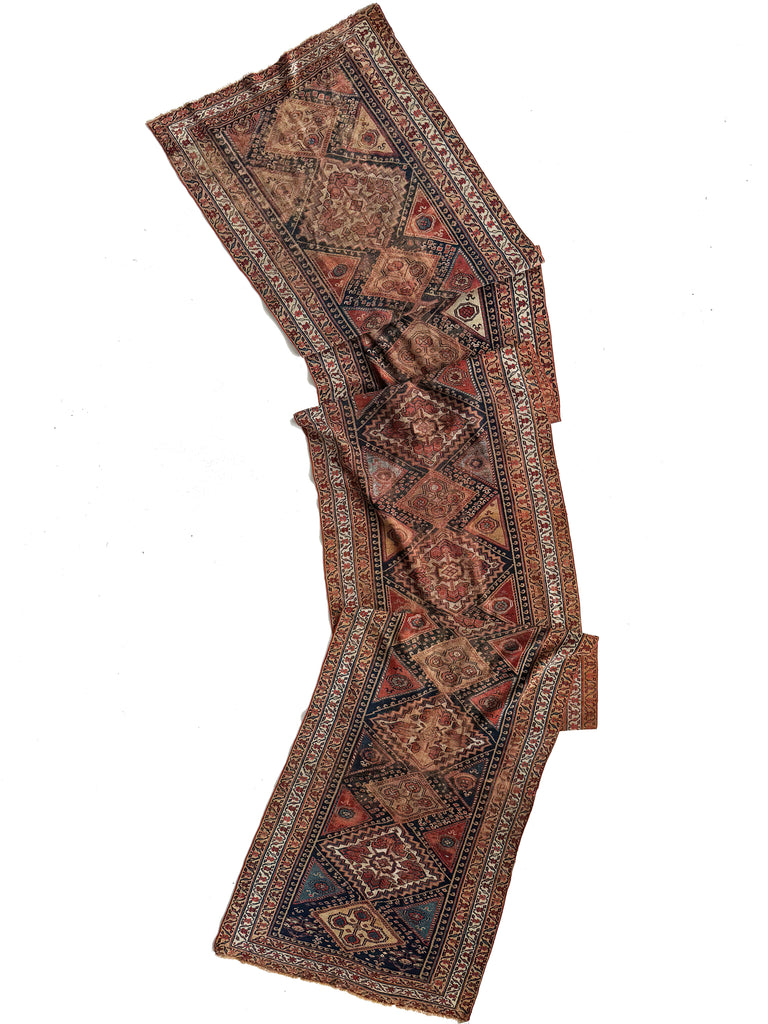 INFINITELY LONG Gorgeous Antique Tribal Textile Runner | Ancient Southwest Persian, Rustic & Rare | ~ 3.9 x 24